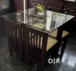 Small dining table + 4 wooden chairs
