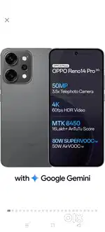 Oppo Reno 14 Pro 12Gb Ram 256 Gb Storage