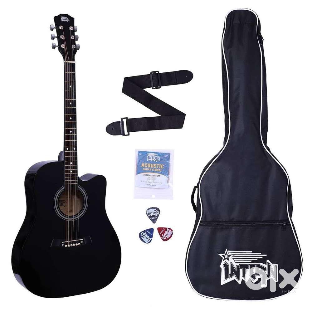 INTERN INT-P41C-BK 41-Inch Acoustic Guitar for Beginners & Profession