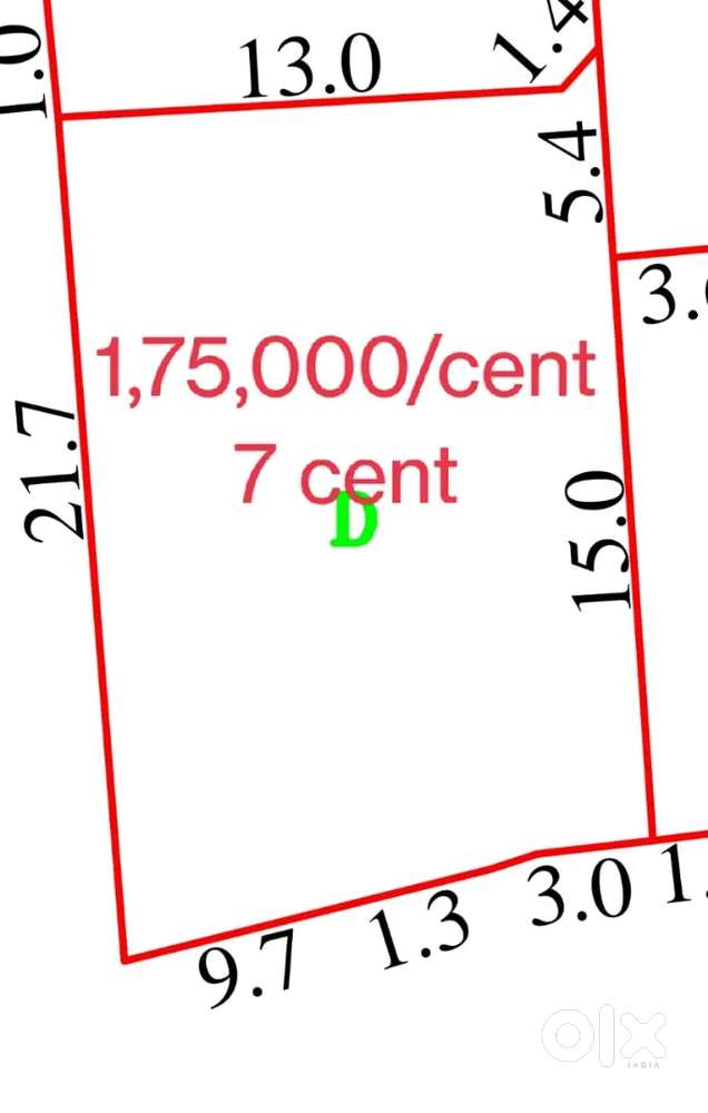 Near PMG College 1,75,000/cent, 7cent,12cent for sale