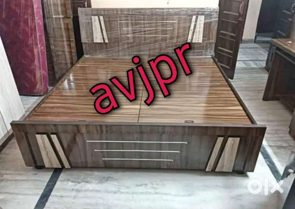 New full wooden six by six double bed with storage box