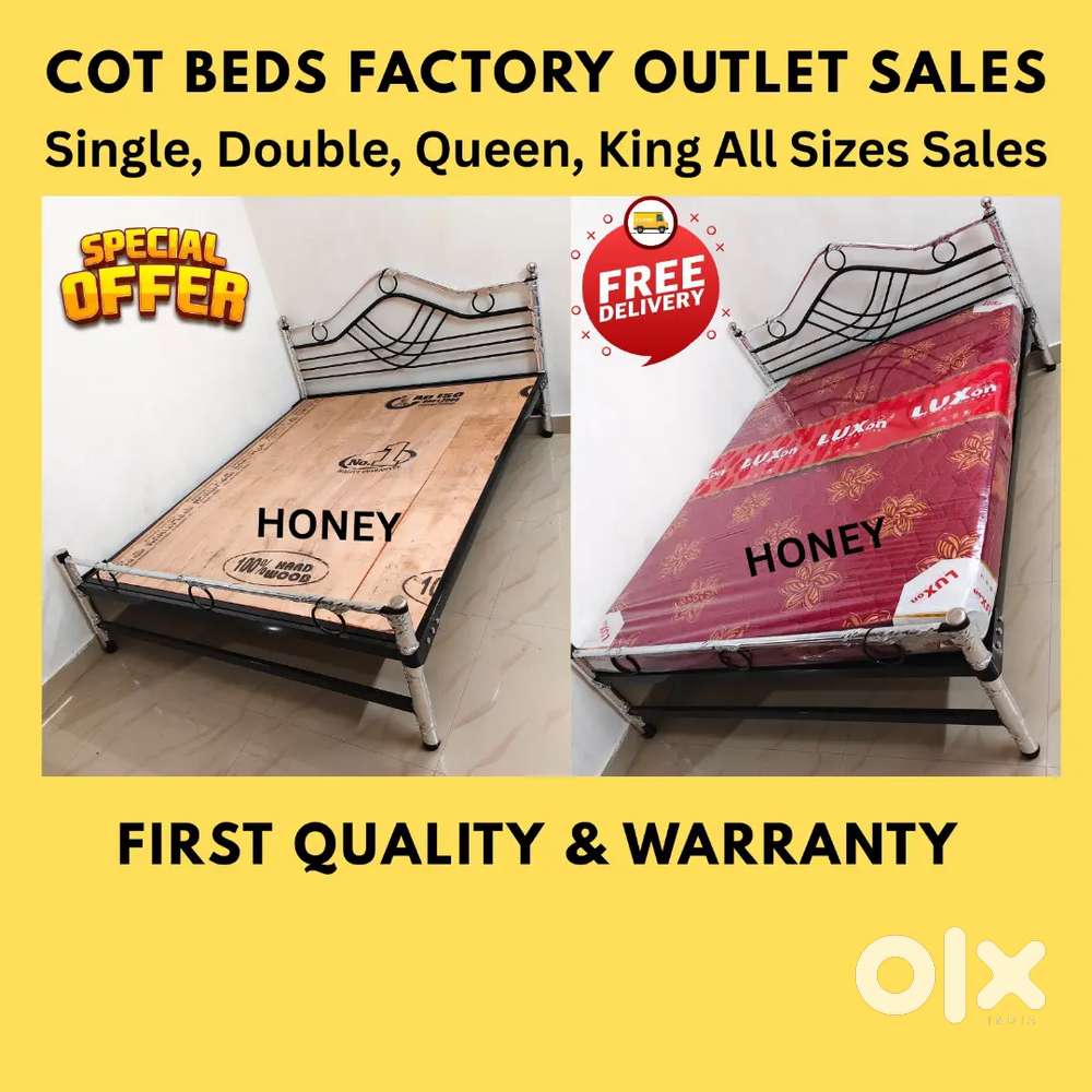Steel Cot Bed Mattresses Sales - Single & all Sizes available