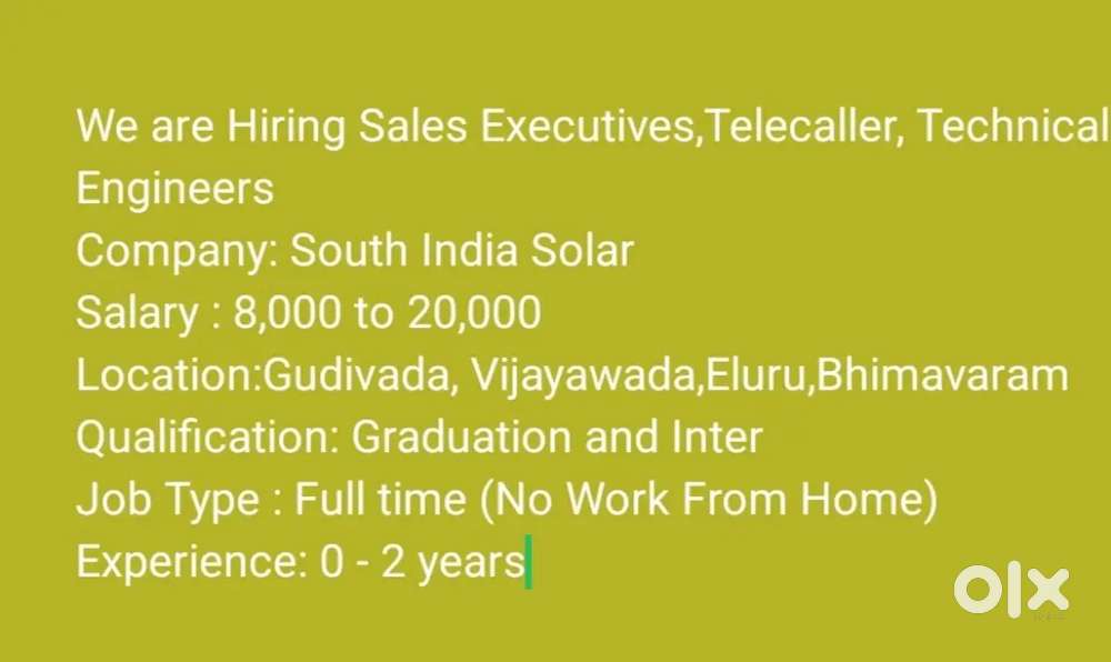 Hiring Technical engineers,Sales Executives and Telecallers