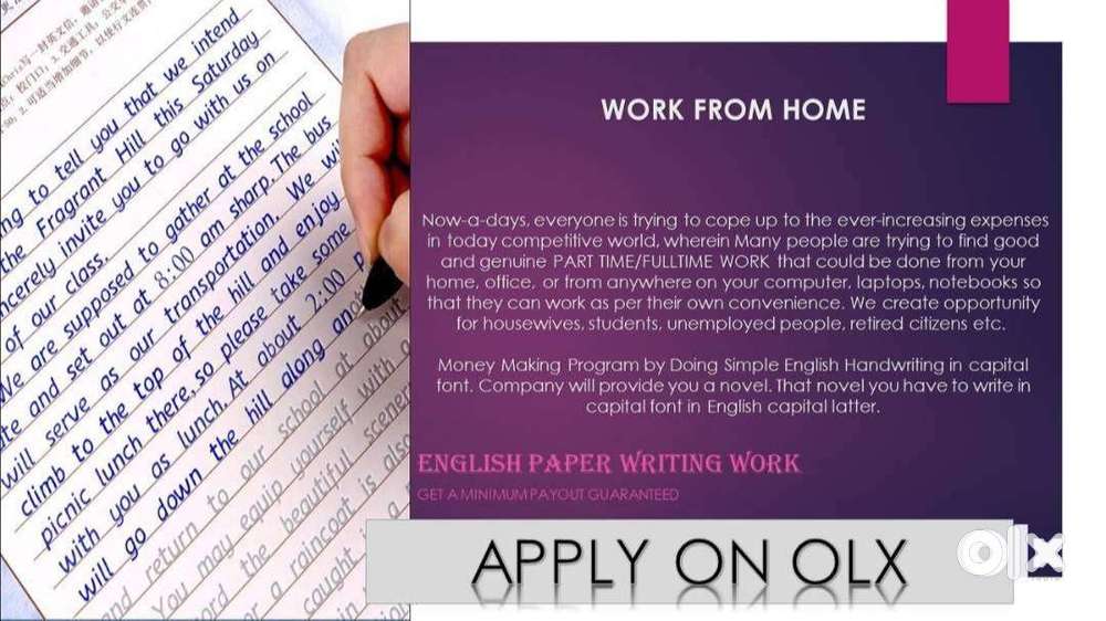 WORK FROM HOME-PART TIME JOBS-SIMPLE TYPING & EASY HAND-WRITING JOBS