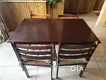 4-seater rubber wood dinning table set - fairly used