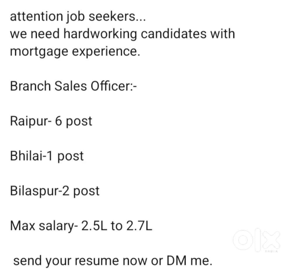 Branch sales officer for mortgage loan