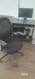 Computer table  3 having & 3 rolling office chair having