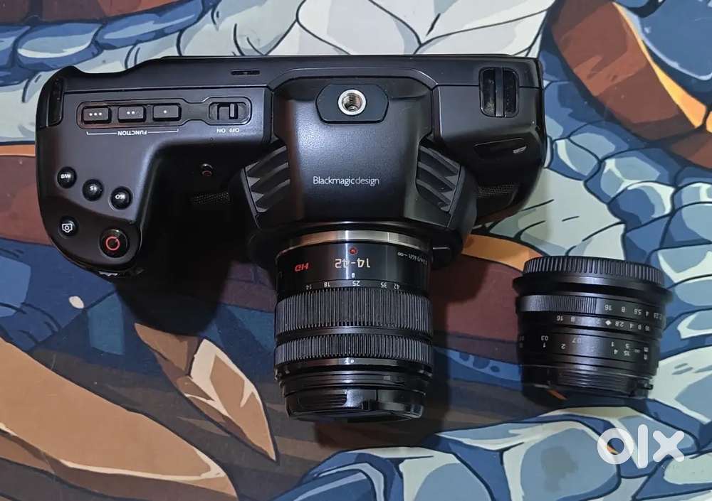 Blackmagic Pocket Cinema Camera 4K with 25mm F1.8 lens + lumix 14-42mm