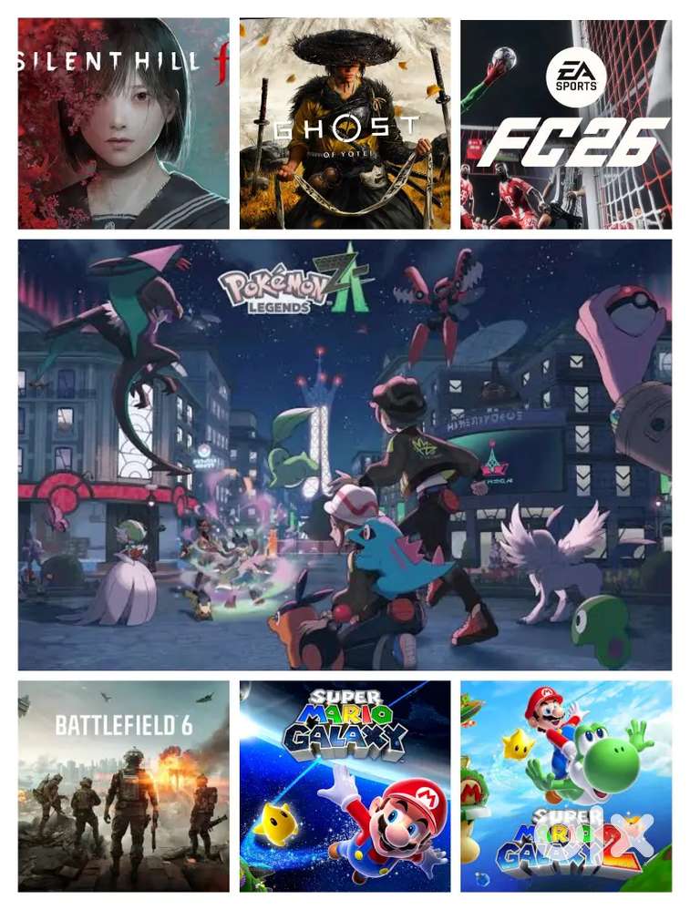 All Nintendo Switch & Playstation Games Ghost Of Yotei, FC 26,Pokemon