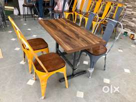 All new cafe restaurant wooden metal antique tables and chairs manufca