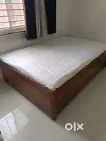 Wooden Bed with Storage and mattress – excellent Condition