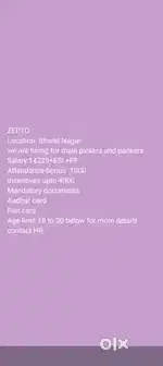 Hiring male packing Picker in uppal