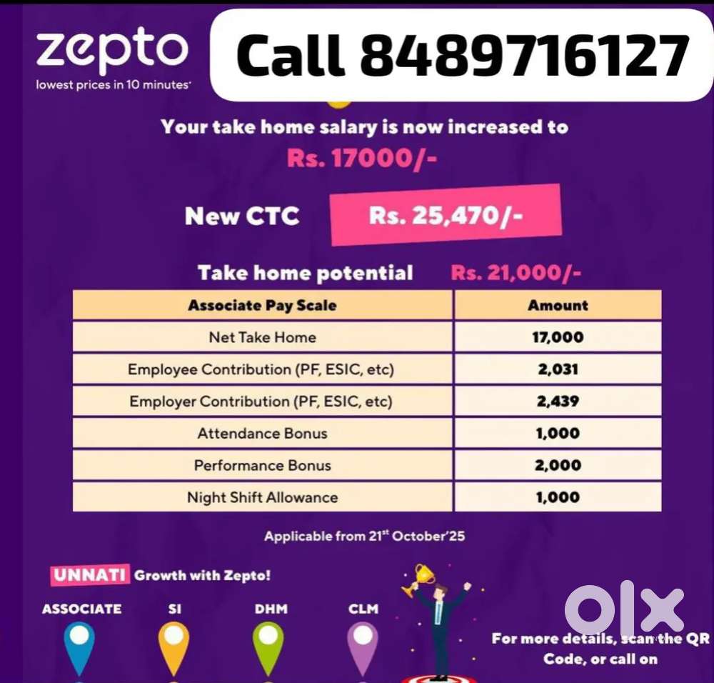 Zepto grocery store and super store job vacancy available