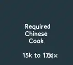 Required Chinese cook