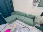 IKEA 3-Seater Sofa – Pastel Green, Stylish & Comfortable!