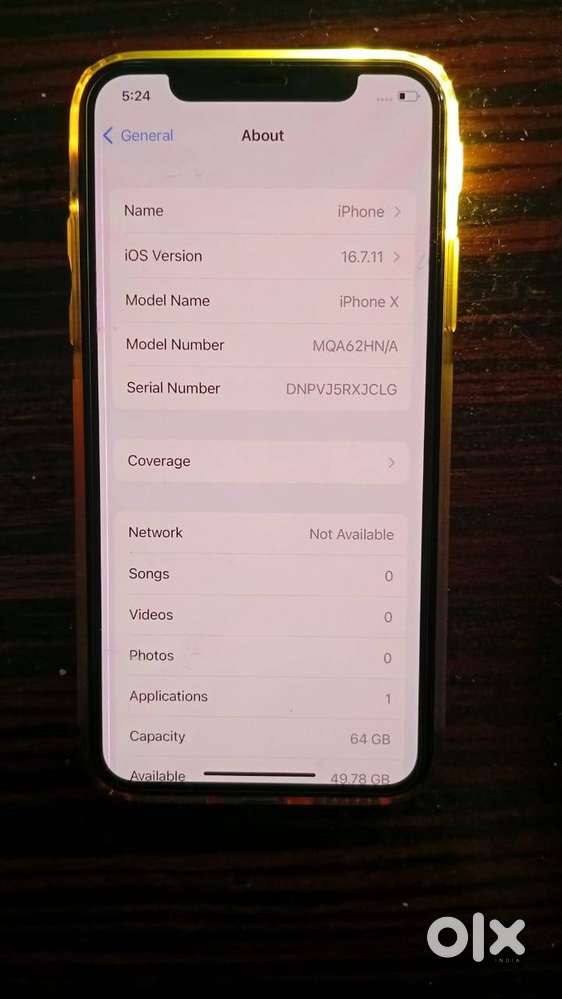 Apple iPhone X     Model no - MQA62HN/A