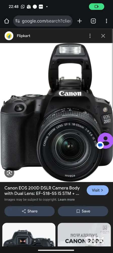 Canon 200d with stock and prime lens
