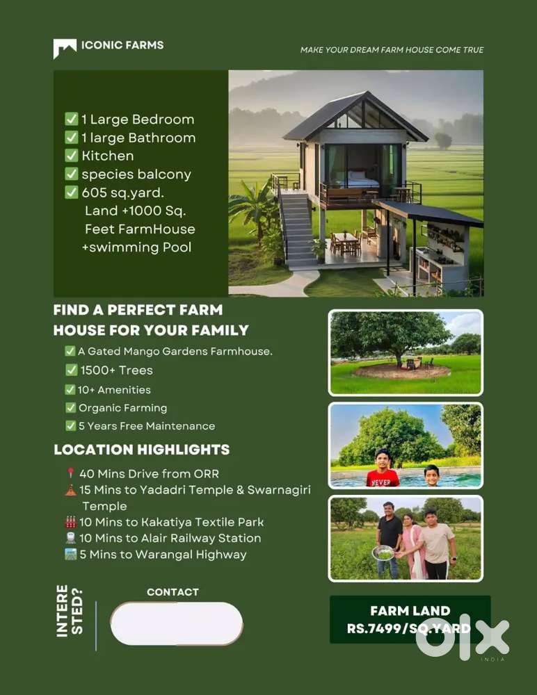 Luxury Farmhouse Plot for Sale @ Alair (Near Warangal Highway)