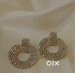 White colour luxury Korean stud earrings
