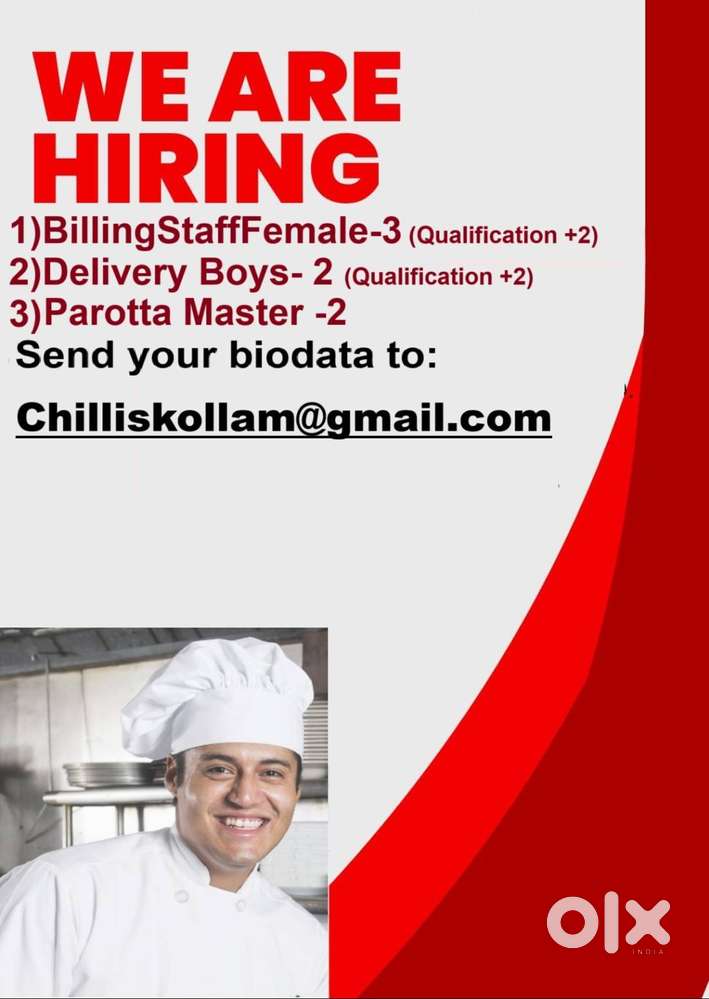 Billing staff,Deliverry Boys,Porotta Master