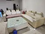 L shape 7 seater sofa set with center table
