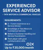 Experienced Service Advisor Tata Motors & Commercial Vehicles..
