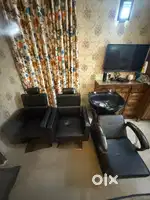 Shampoo station alongwith two salon chairs and pedicure tub