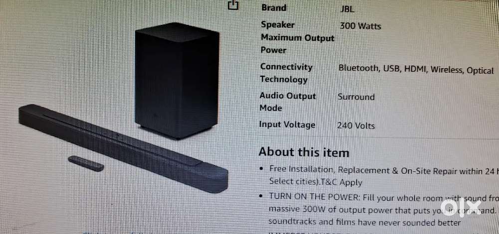 JBL Bar 2.1 Deep Bass (MK2) Soundbar not used