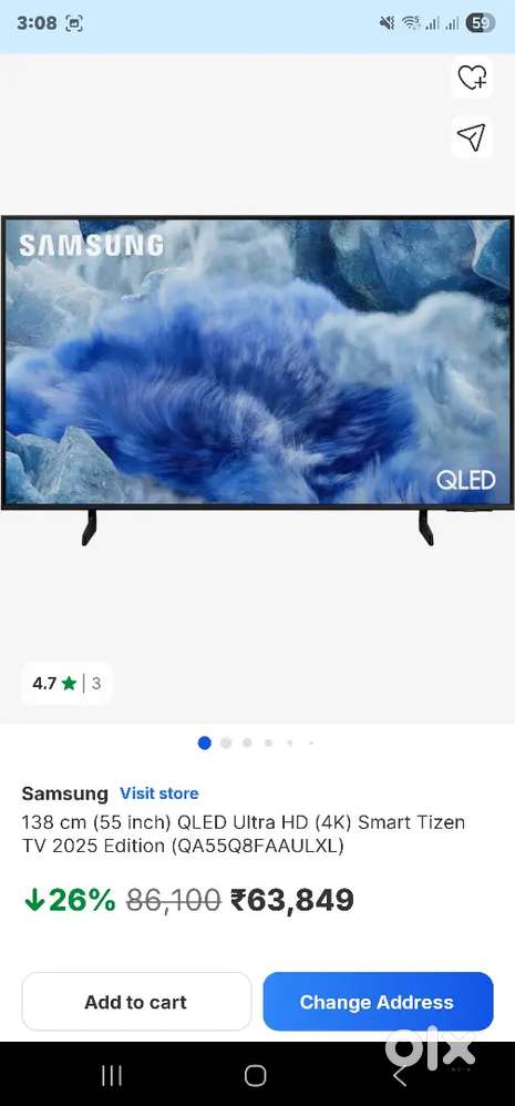 Sealed pack original Samsung 55 inch qled