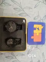 Fastrack watch. Timeless Duo: Black Metal Fastrack Watches