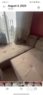 Steal Deal on Almost new L shaped  sofa cum bed with 2 seater Recliner