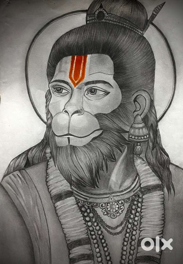 Beautiful and detailed hanuman ji sketch