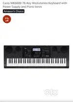 Used CASIO WK6600 76 keys Keyboard (With Sustain pedal and Stand)