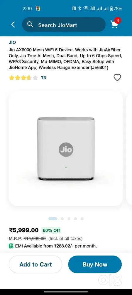 Jio Air Fiber Equipment for sale
