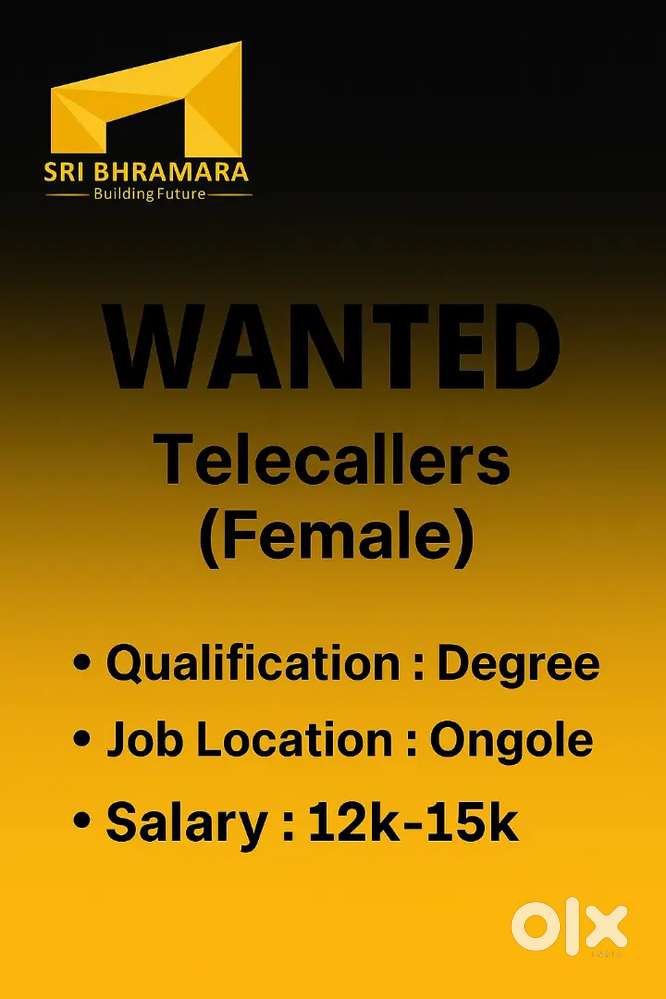 Wanted Female Telecallers,Ongole.