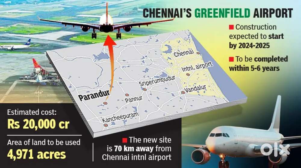2nd Airport parandur Nearby Dtcp plots sale