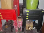 Plastic chairs and tables