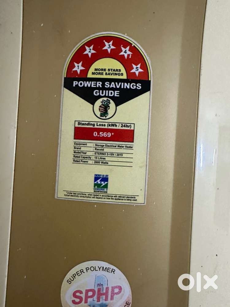 15 litre racold geyser 4 year old with temperature regulator