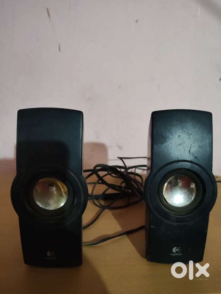 Computer table and speakers