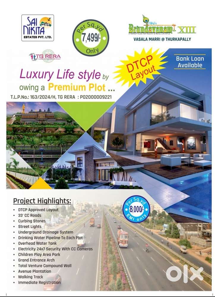 DTCP Rera approach Turkapally plot for sale