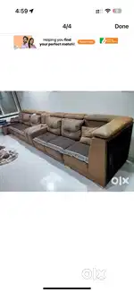 sofa set leather finish but cotton