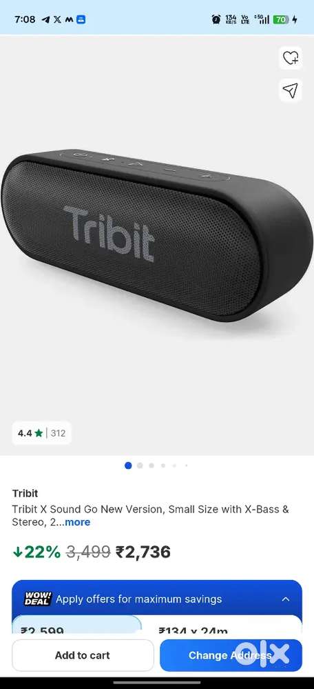 Tribit Xsound GO 16w speaker Mint Condition