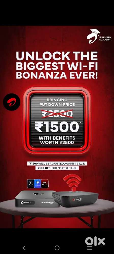 Airtel wifi starting 499