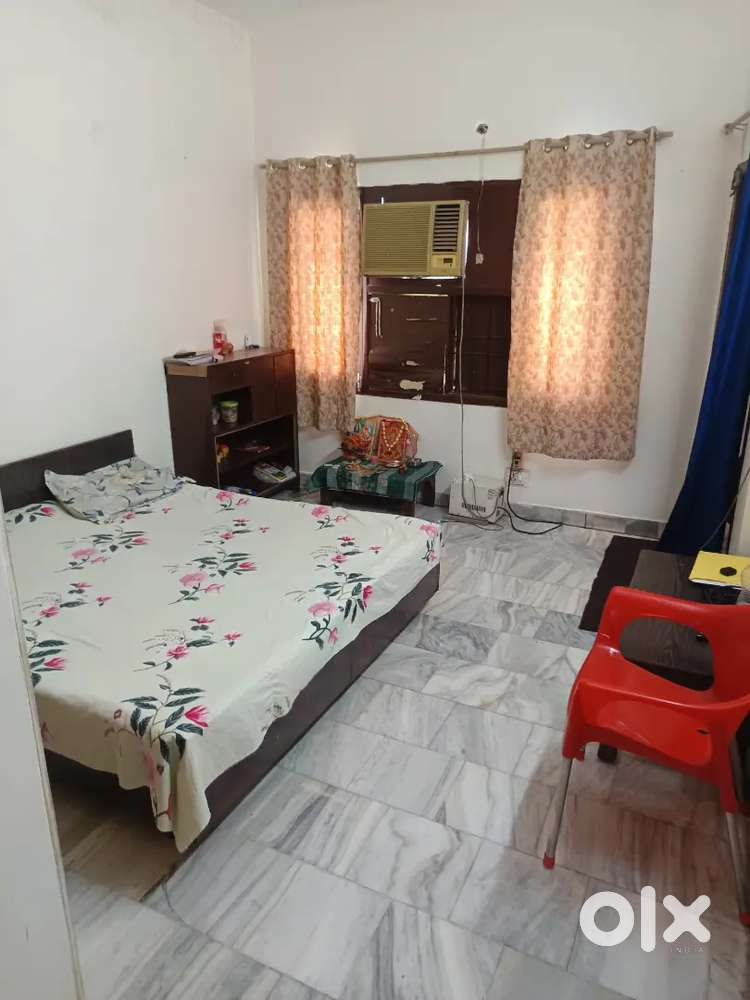 For single, one small room kitchen bath, single bed mattress fridge