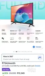 Realme Smart TV Full HD 32inch Unused TV Gifted