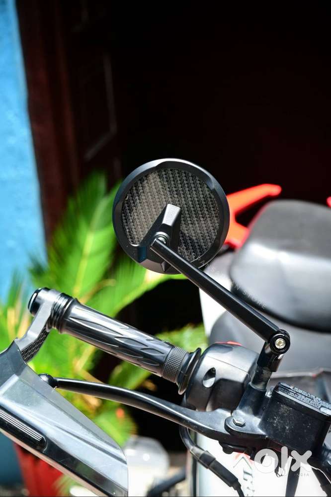 Round Mirror Carbon Glass Yoke Fitting For All BIKE