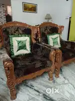 Teak wood carving sofa 5seater very less used
