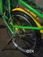 Girl kids cycle green and yellow color