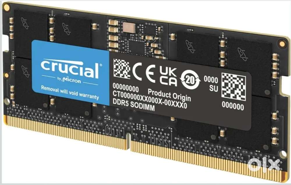 Brand new Crucial RAM 8GB DDR5 4800MHz CL40 Laptop Memory CT8G48C40S5
