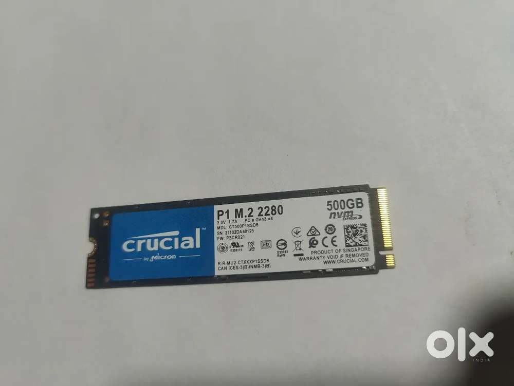 Crucial 500 GB NVME SSD Unused Warranty